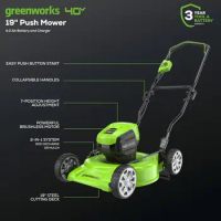 Greenworks 40V 19" Brushless Lawn Mower, 4.0Ah Battery