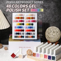 AS 15ml Gel Nail Polish 48 Colors Set Glossy Semi Permanent Soak Off UV LED Frosted Gel Nails Painting Varnish Kit