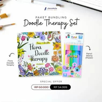 Buku Art Coloring Doodle Flora Therapy Pause & Breathe Buku Mewarnai Dewasa Adult Coloring Book Art