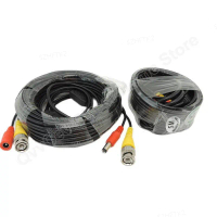 Kabel Video BNC Lelaki ke DC Perempuan, 5.5x2.1mm, untuk Sambungan Kamera AHD Cctv, Wayar Kord Penya