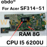 For Acer Swift3 SF314 SF314-51 Laptop Motherboard.CPU i5-6200U 8GB RAM tested 100% working