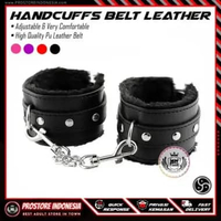BDSM HAND CUFF BELT LEATHER PREMIUM - Bondage Borgol Sex Kain Bulu Soft Cinta Ikat Kaki Tangan Ranta