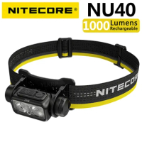 NITECORE NU40 1000 lumen headlamp with USB-c charging function and built-in high-milliampere battery