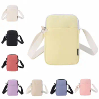 Simple Mobile Phone Bag Leisure Canvas Pure Color Crossbody Phone Pouch Shoulder Bag Phone Purse Crossbody for Phone Storage