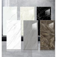 LUX - Wallpaper Dinding Vinyl (PAKET 10 LEMBAR) Marble 30 x 60 cm Aluminium Foil / Vinyl Marble Gra