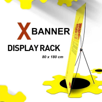 Rangka X Banner Frame Standing Display Bow Stand Ad Poster - B692 Clip Plastik