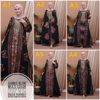 Gamis Klok Batik Multi Color / Gamis Batik Adem Murah Premium / Dress Batik Khas Pekalongan Premium