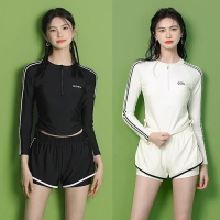長袖泳衣 泳衣兩件式 分體泳衣女 泡溫泉泳衣 保守泳衣 顯瘦泳衣 遮肚泳衣 女生泳衣 學生泳衣 運動遊泳館專用 遊泳裝