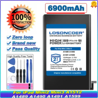 LOSONCOER 6900mAh Tablet Battery For iPad Mini 2 3 Mini2 Mini3 A1512 A1489 A1490 A1491 A1599 Tablet Battery With Tools