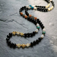 6mm Stone Beads,Moon Sun Pendant,Citrin,Apatite,Labradorite,Clothing Accessories,Meditation Beads,108 Mini Mala Beads
