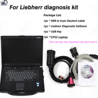 Auto diagnostic scanner Sculi for Liebherr + CF53 Laptop software with USB key excavator Crane