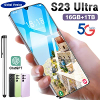 Cell Phone S23 Ultra Smartphone 5G 6.8 in Full Screen 16GB+1TB Dual Sim Smart Mobile Phones Android Celulares Unlock Cellphones