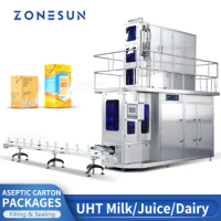 ZONESUN ZS-AUBP5000 Aseptic Packaging Liquid Filling Machine 125ml-1L Dairy Drinks Aseptic UHT Carton Production Line