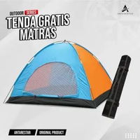 TENDA CAMPING 4 ORANG 200CM X 200CM BESAR TENDA CAMPING ANTARESTAR Multicolor