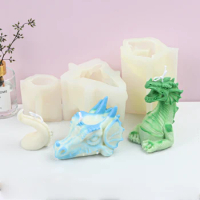 DIY Myth Magic Dragon Handmade Soap Making Home Decoration Soy Wax Candles 3D Loong Head Body Candle Silicone Mold Gypsum Mould
