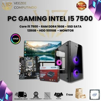 Rakitan PC Gaming Intel Core i5 7500 Gen 7 Ram ddr4 16gb HDD SSD Monitor Full sett PC ONLY / CASE GA
