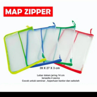 map zipper sleting ukuran folio