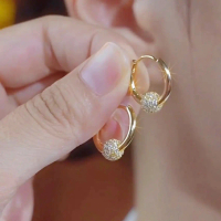 (Bebas beli 2 dapat bonus) A170 COD Anting bulat bola cakep titanium simple elegan wanita Korea