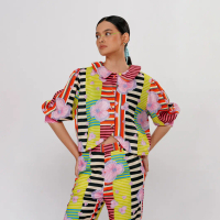 Calla The Label - Bloomscape Crop Shirt - Vibrant