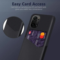Febric Card Holder Cover For Xiaomi Mi Poco F3 Coque Cloth Texture PU Antiskid Funda For Xiomi Mi POCO F 3 6.67" 2021 Phone Case