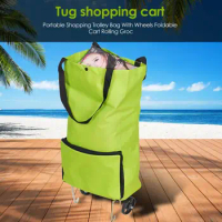 Shopping Grocery Cart Trolley Bag with Wheels Reusable Shopping Bag Upgrade Shopping Bag Shopping Cart Carry-on Bag for Shopping