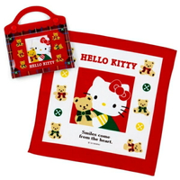 【震撼精品百貨】Hello Kitty 凱蒂貓~日本SANRIO三麗鷗 KITTY棉質方巾附手提收納夾 27x27cm*79553