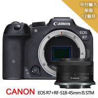 【Canon】EOS R7+RF-S18-45mm 變焦鏡組*(平行輸入)