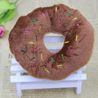 Sightly Hot Sale Lovely Puppy Squeaker Sound Pet Toys 3 Color Dog Toy Donut