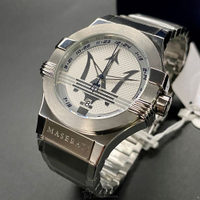 點數9%★MASERATI手錶,編號R8853108002,42mm銀六角形精鋼錶殼,白色簡約, 中三針顯示錶面,銀色精鋼錶帶款,最後一支，售完即止【APP下單享9%點數上限5000點】