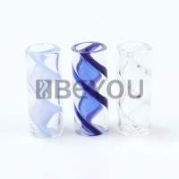 12MM Mini Glass Holder Handmade Mouth Finger Savers One Hitter Decoartion Vortex Twisted Slim Glass 