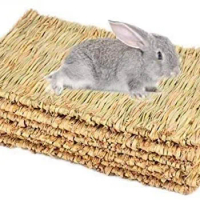 Rabbit Mat Grass Mats for Rabbits,bunny Chew Toys for Small Pet Hay &amp; Grass,safe &amp; Edible Rabbit Mats for Cages