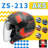 【ZEUS】213 AX5 3/4罩(安全帽│機車│內襯│鏡片│半罩│全可拆│開放式安全帽│GOGORO)