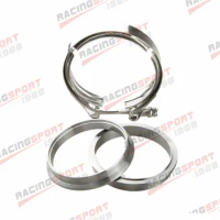 3.5" inch SS304 V Band Clamp + Mild Steel Male/Female Flange Kit Turbo Exhaust