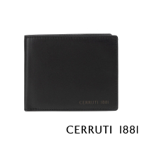 【Cerruti 1881】限量2折 義大利頂級小牛皮8卡短夾皮夾 CEPU05709M 全新專櫃展示品(黑色 贈原廠送禮提袋)