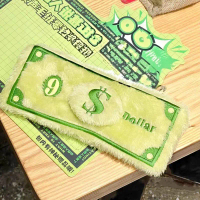 Kartun Cute Plush USD Coin Purse pensil kes kreatif Wallet penyimpanan Pen Bag pelajar Stationer pen