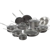 17-Piece Cookware Set, Chef's Classic Nonstick Hard Anodized cookware set cooking pot cooking pots set cooking pot