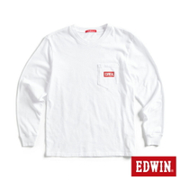 EDWIN 口袋BOX LOGO長袖T恤-男裝 白色 #503生日慶