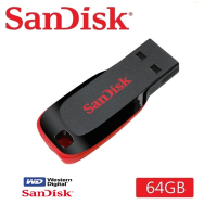 SanDisk 晟碟 [高CP值] 64GB Cruzer Blade USB 隨身碟(原廠5年保固 輕巧鋒型碟)