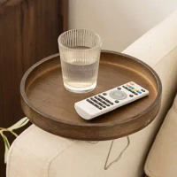 Sofa Armrest Clip-On Table Tray Wooden Foldable Couch Arm Tray Sofa Tables TV Table Side Tables For Eating And Drinking