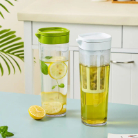 Multi-Functional Cold Brew Pitcher with Filter, Sealed Rotating Spout Water Carafe, Refrigerator-Saf