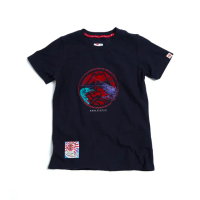 【EDWIN】江戶勝 女裝 大漁系列 漁蝦LOGO短袖T恤(丈青色)