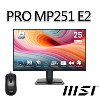 【滑鼠組】msi微星 PRO MP251 E2 24.5吋 螢幕 (24.5 /1920x1080/16:9/120Hz)