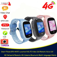 IP67 Waterproof Smart 4G Remote Camera GPS WI-FI Kid Students Wristwatch Video Call Monitor Tracker Location Android Phone Watch