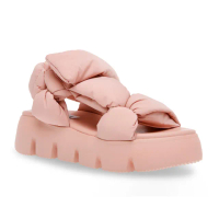 【STEVE MADDEN】BONKERS 雲朵布面寬帶厚底涼鞋(粉紅色)