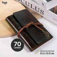 Toddi Buku Catatan Journal Binder A7 Kulit Retro Leaf Kertas Jurnal Coffee