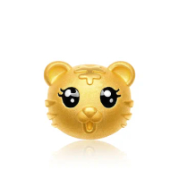 Pure 24K Yellow Gold Bracelet Women 999 Gold Chinese Zodiac Tiger Bracelet