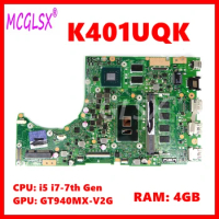 K401UQK Laptop Motherboard For Asus K401UQ K401UQK K401UB A401U V401U K401U A400U Mainboard i5 i7-7th CPU GT940M GPU 4GB-RAM