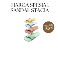 STACIA Look Up Sandal Kulit Wanita Flat Teplek Jepit Motip Terbaru Sendal Cewek