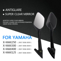 2 Pcs Motorcycle Side Mirror Black Plastic Rearview Mirror for Yamaha XMAX 300 400 125 250 2017-2019 Motorcycle Accessories