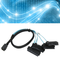 durable 50cm/1.6ft SFF 8643 to 4 SAS 29P Cable 12Gbps High Speed Mini SAS HDD Cable SFF 8643 to SAS 